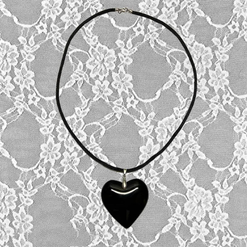 Y2k Red Heart Necklace for Women Fashion Vintage Big Hearts Pendants Necklaces Rope Chain Girls Gift Gothic Jewelry Accessories