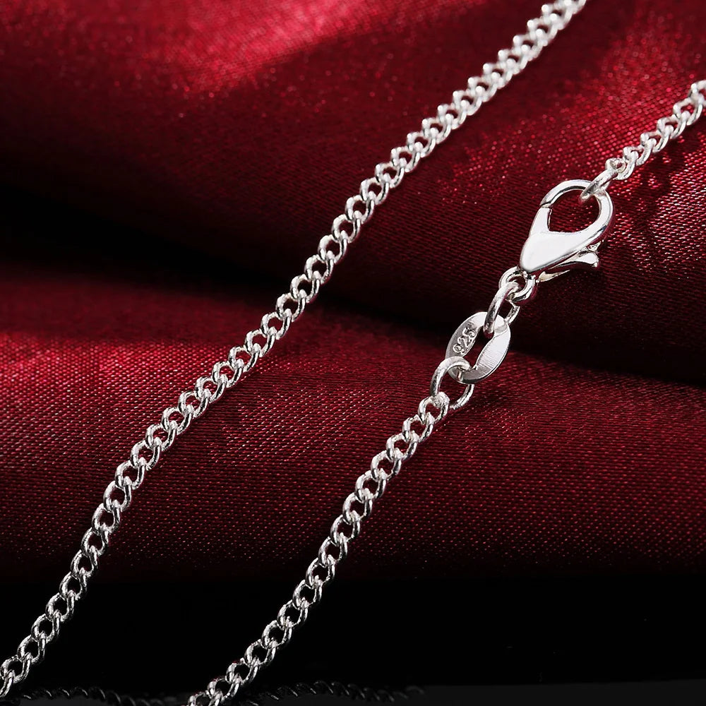 40-75cm wholesale 925 Sterling Silver Necklace 2MM String chain wedding for Women Men high quality Jewelrys Gifts