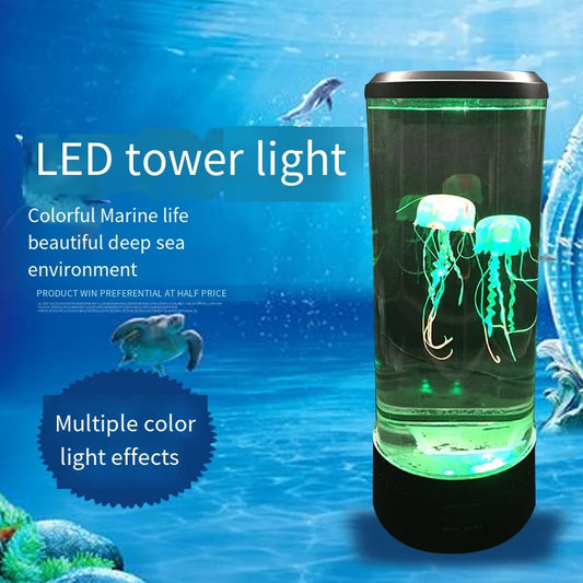 Jellyfish Lamp 7Colors LED Mood Aquarium Ocean Night Lights For Home Bedroom Desktop Decoration Children's Birthday Gift