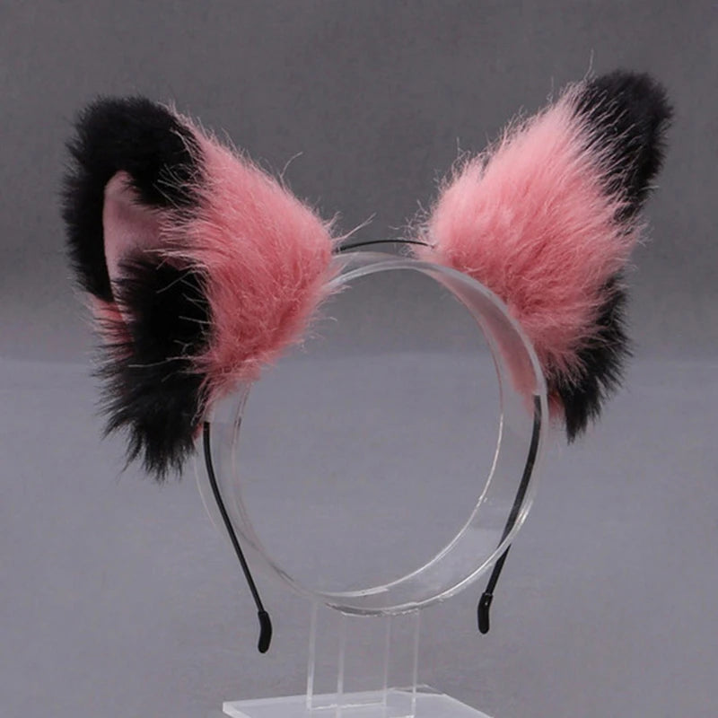 Fox Cat Ear Plush Hair Hoops Cosplay Fluffy Plush Hairband Headband Women Girl Masquerade Party Headwear Hair Accessories