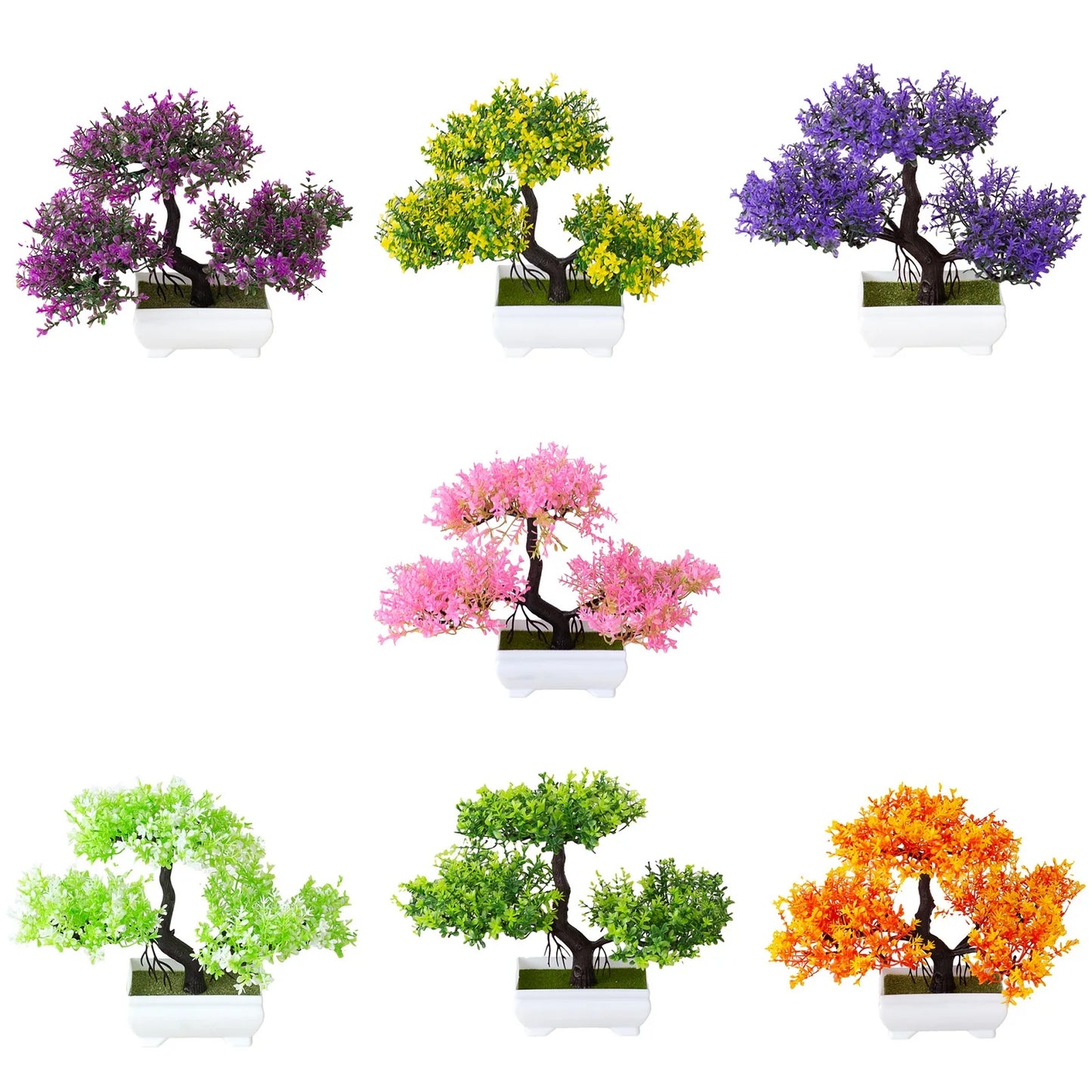 1PC Artificial Potted Plant Decoration Flowers Scene Home Desktop Office Shelf Decor Landscape Bonsai Wedding Room Accessories