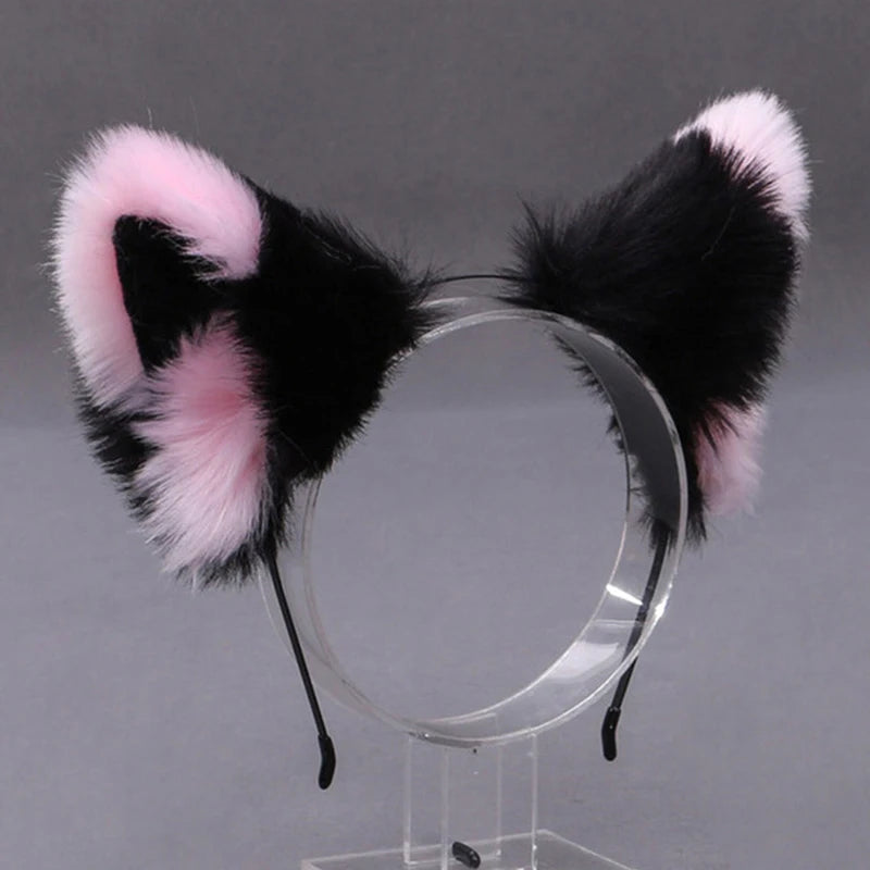 Fox Cat Ear Plush Hair Hoops Cosplay Fluffy Plush Hairband Headband Women Girl Masquerade Party Headwear Hair Accessories